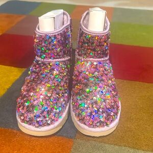 Ugg mini classic stellar sequin boot.